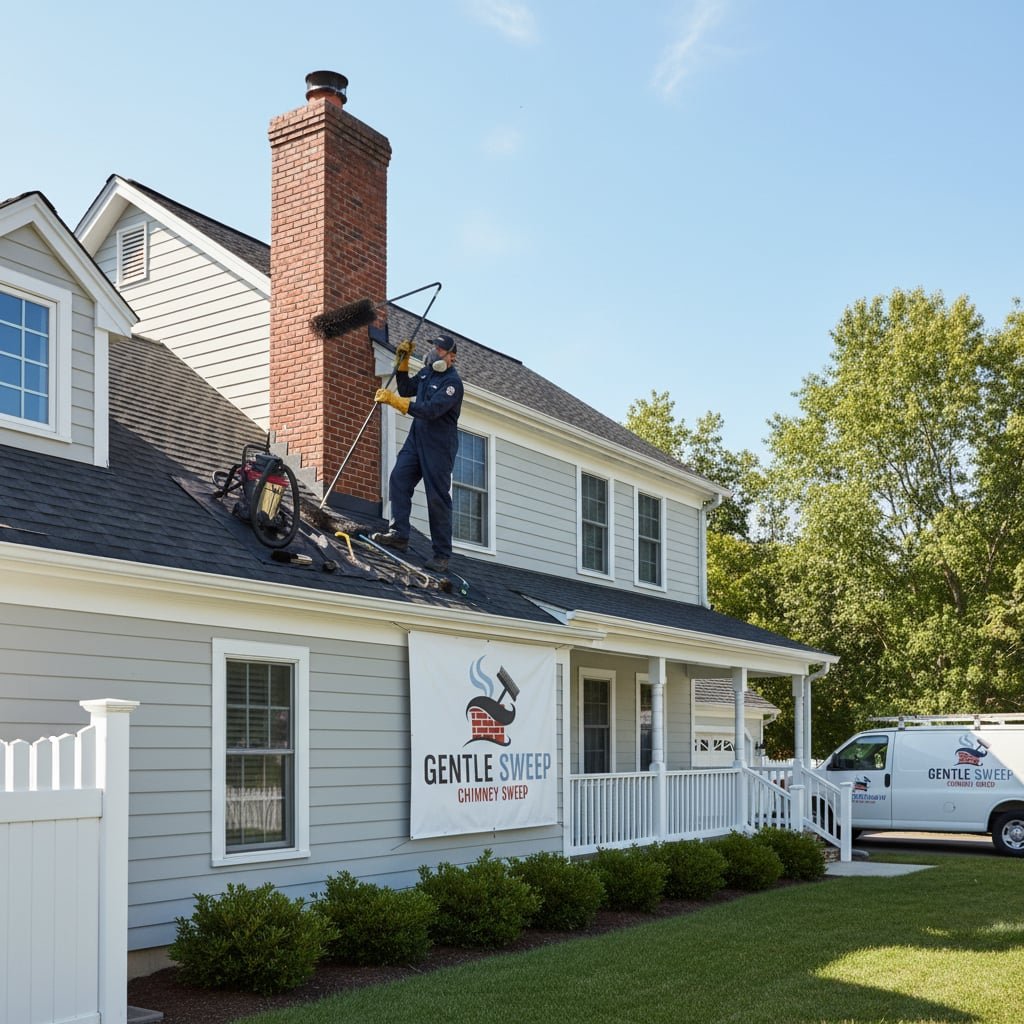 Gentle Sweep Chimney Sweep team working on chimney